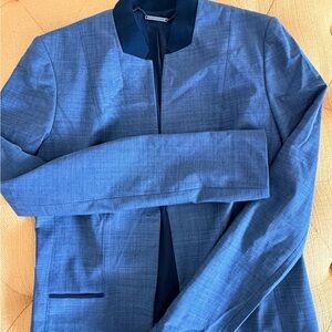 Classic Collarless Black Jacket - Smooth Lining